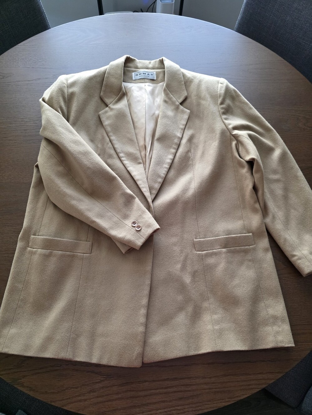 Vintage 100% Wool Made In USA Dumas Blazer Camel Color Large